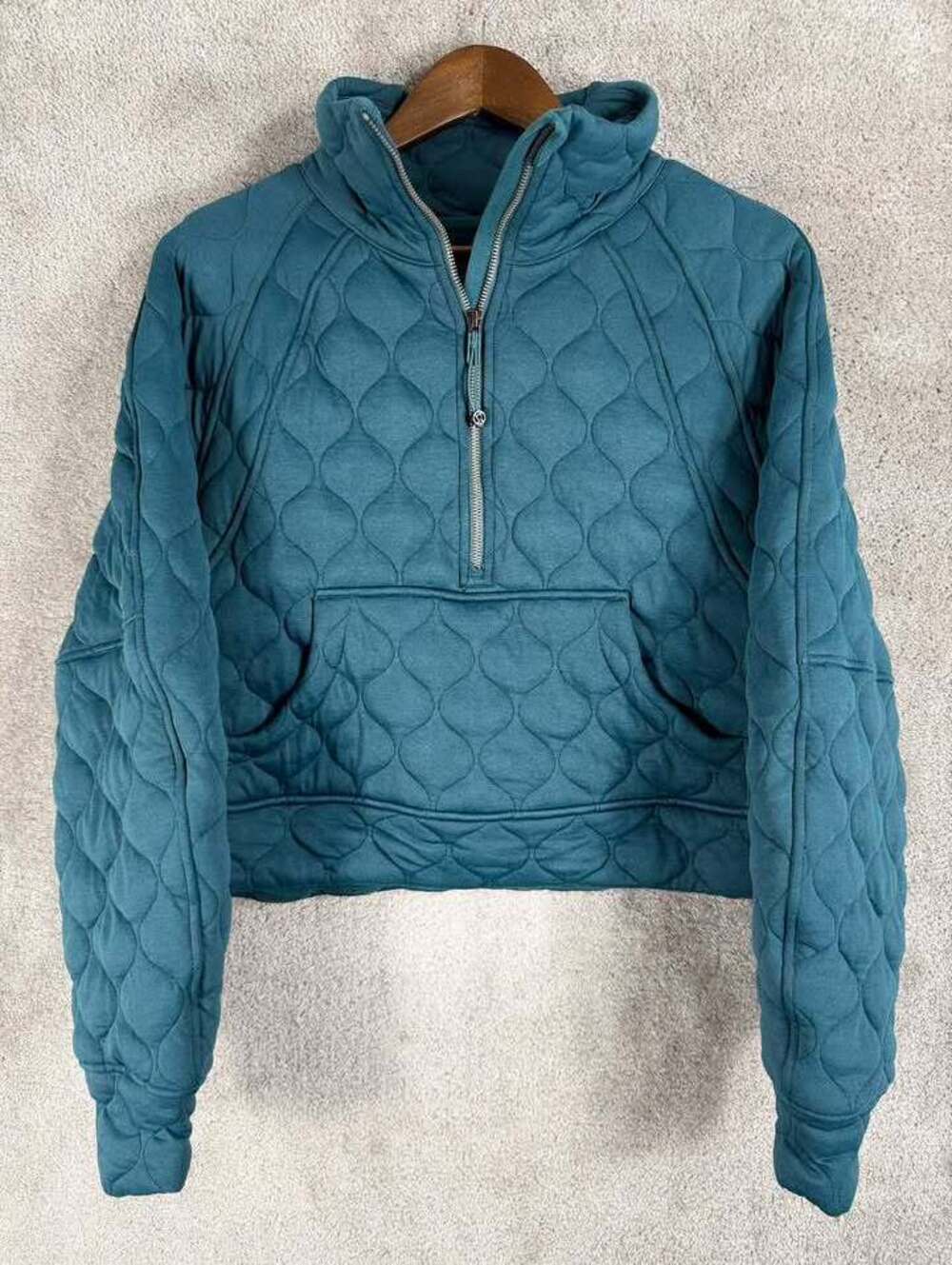 Lululemon Scuba Oversized Quilted Half Zip Size Medium in Storm Teal